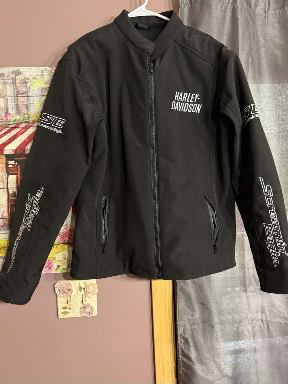 Harley-Davidson Black Lightweight Zip-Front Riding Jacket